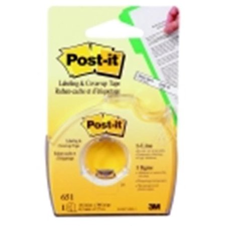 POST-IT Sticky note Removable Labeling And Cover-Up Tape - 0.33 W x 700 L in. - Opaque White 801203